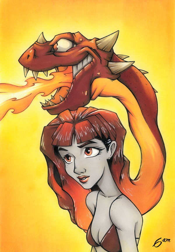 An image of 6AM #14 - The Girl with the Dragon Hairdoo