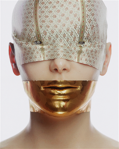 Golden Beaded Sbai Mask