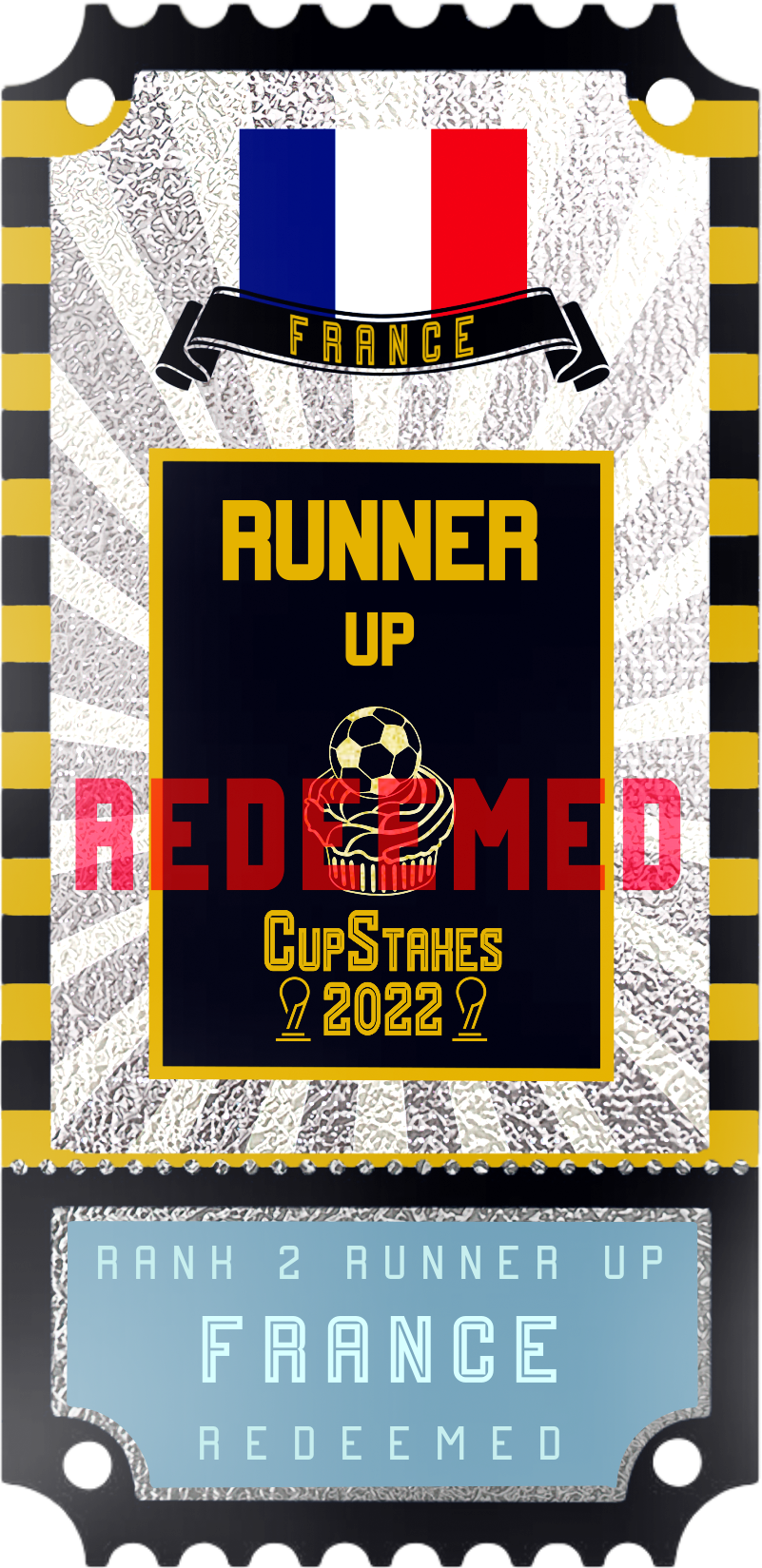REDEEMED France 2022 CupStake NFT on Algorand