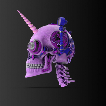 Purple Uni Skull