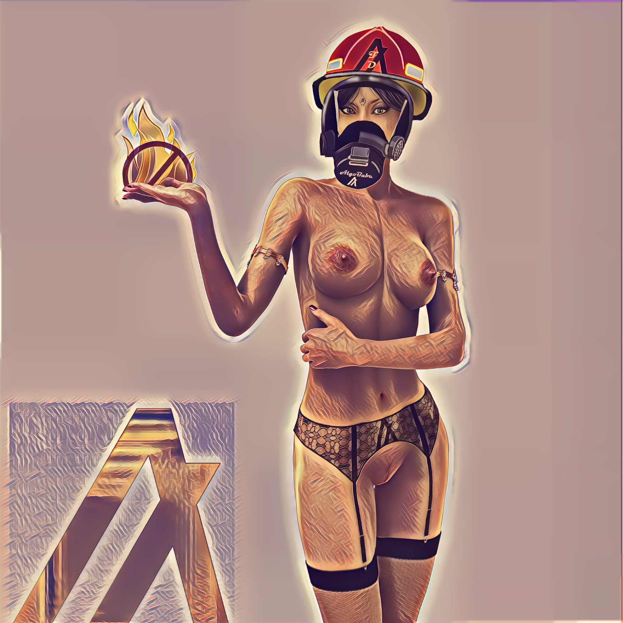 AlgoBabe #252: Gold Firestopper NFT on Algorand