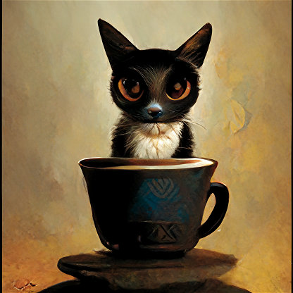 Cat with a Coffee