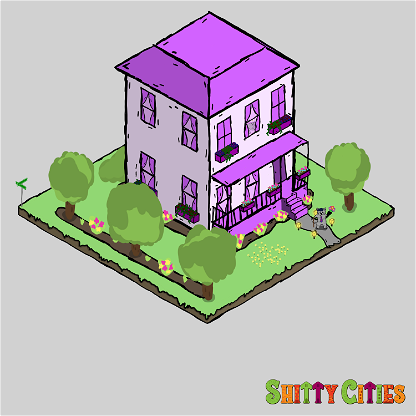 SCB38 - Two Story Pink House