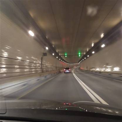 Driving off into tunnel