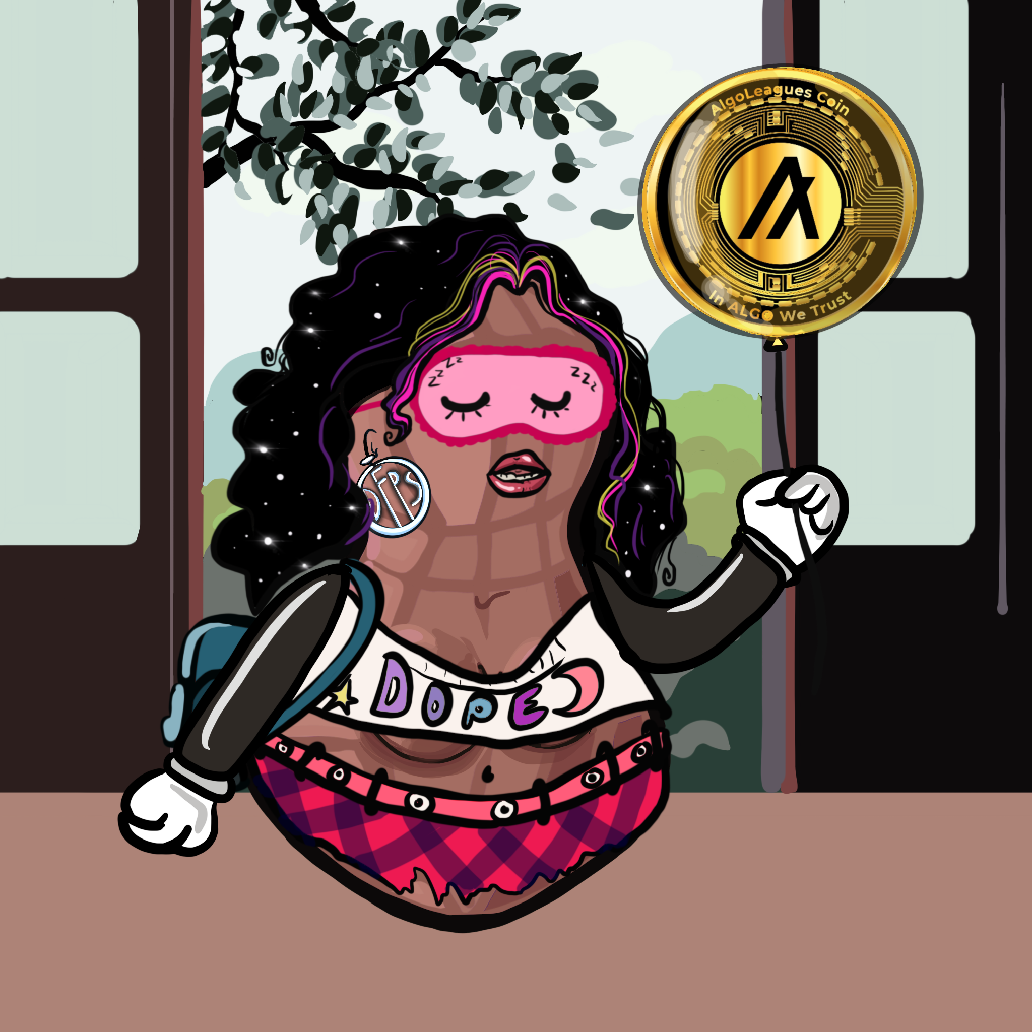 Dope Female Peanut Society #762 NFT on Algorand