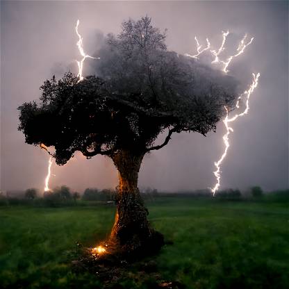 Lightning Striking a Tree