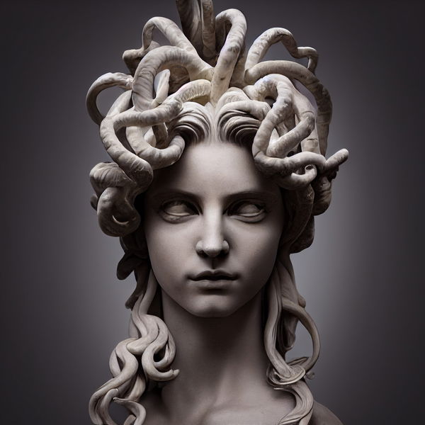 An image of Medusa as a Marble Statue