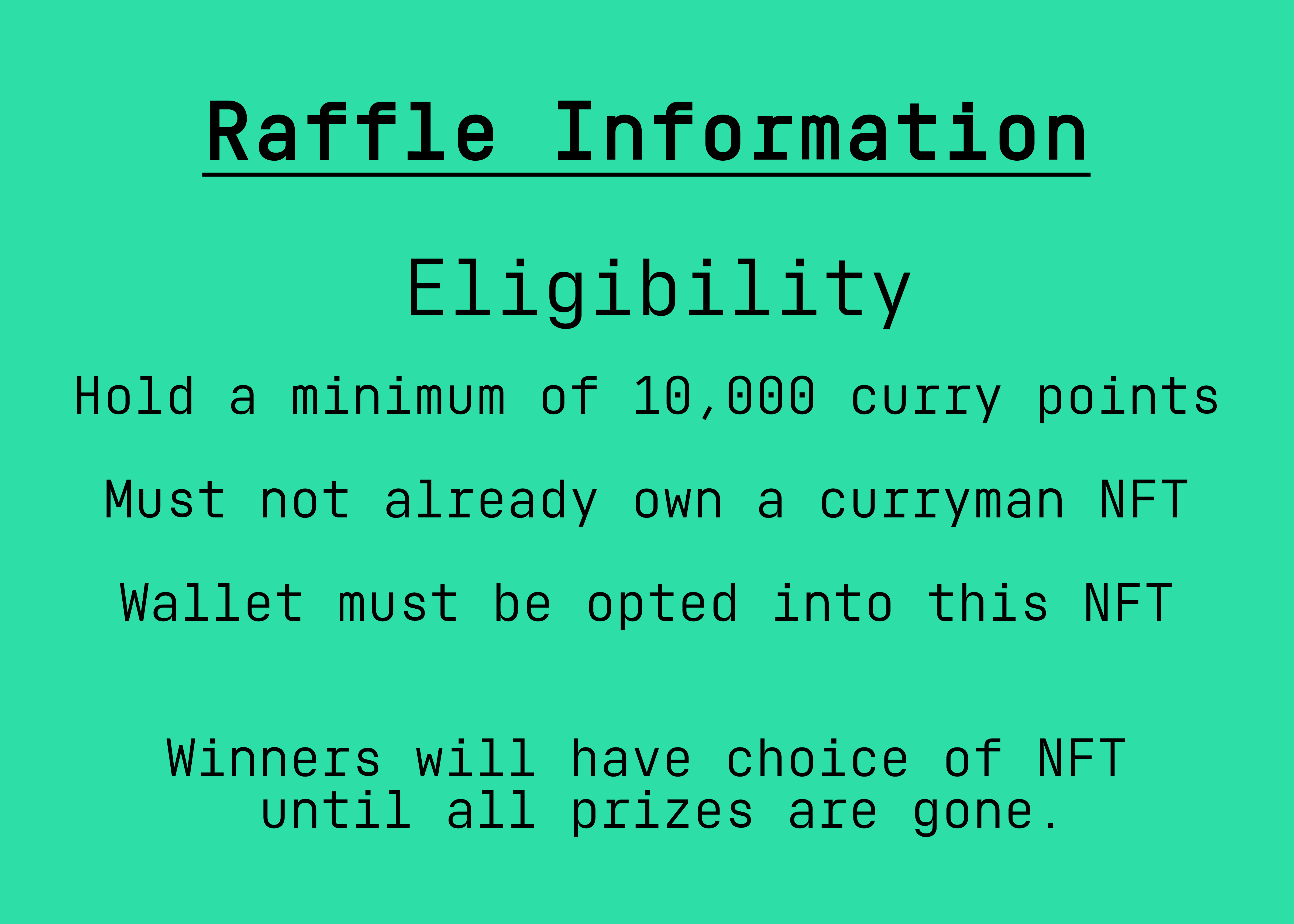 Raffle Information NFT on Algorand