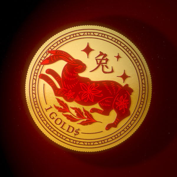 An image of 1 $GOLD Lunar Year of the Rabbit 2023 Coin