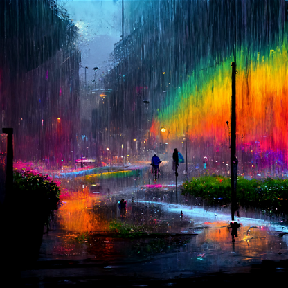 Colorful Rain#25 /Ai-powered art