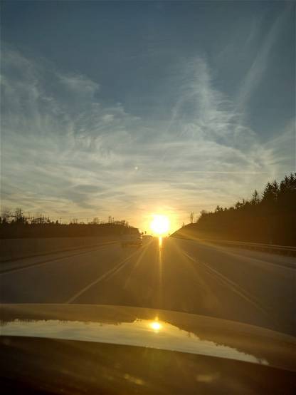 Driving off into the sunset
