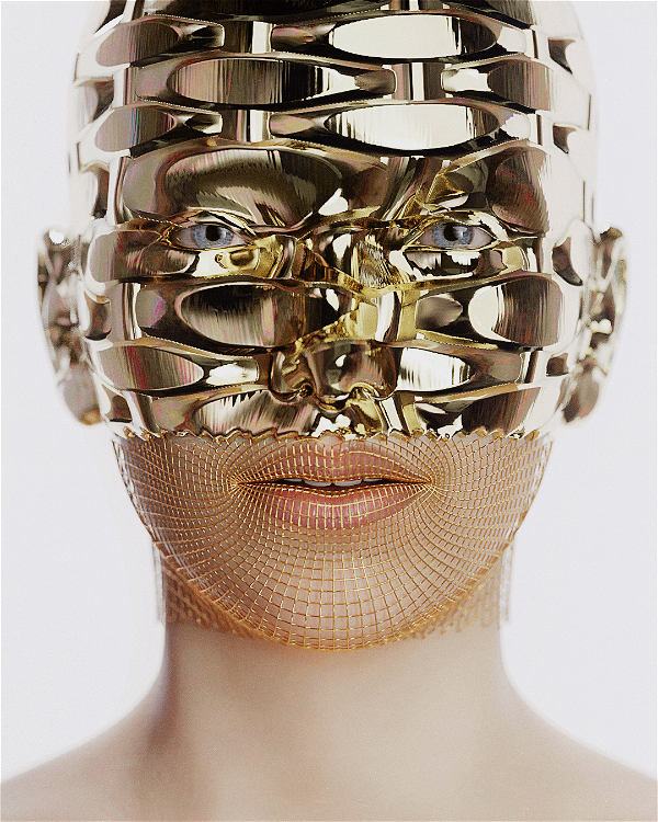 Image of Shiny Yellow Gold Mask
