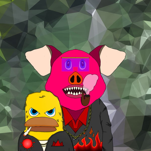 An image of ADDICT PIG #022 - COLLAB PLATYPUS NFT CLUBS