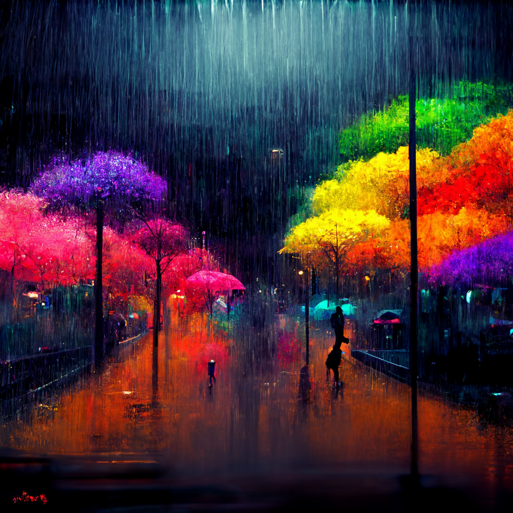 Colorful Rain#28 /Ai-powered art NFT on Algorand