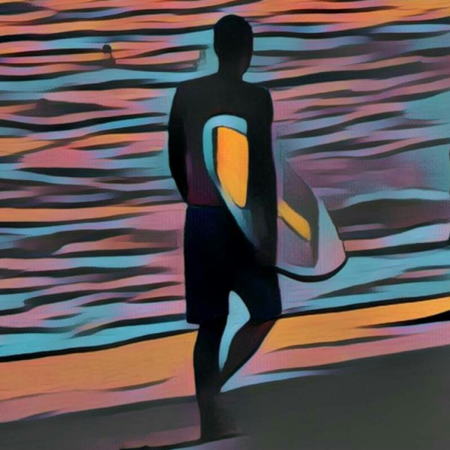 Newport Beach Skimboarder #005 NFT on Algorand