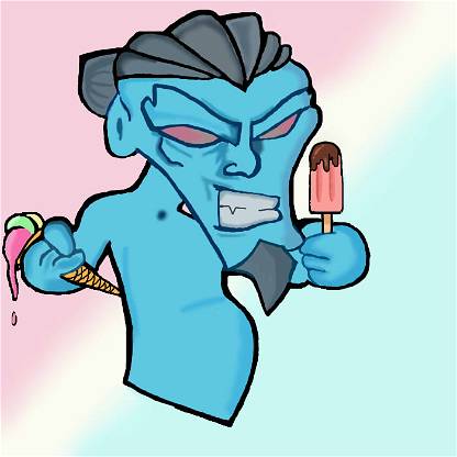 Blue guy and his ice creams