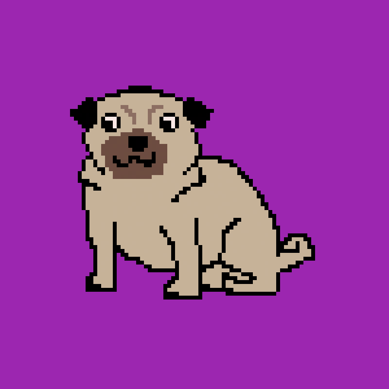 Pixel Happy Pug Colors
