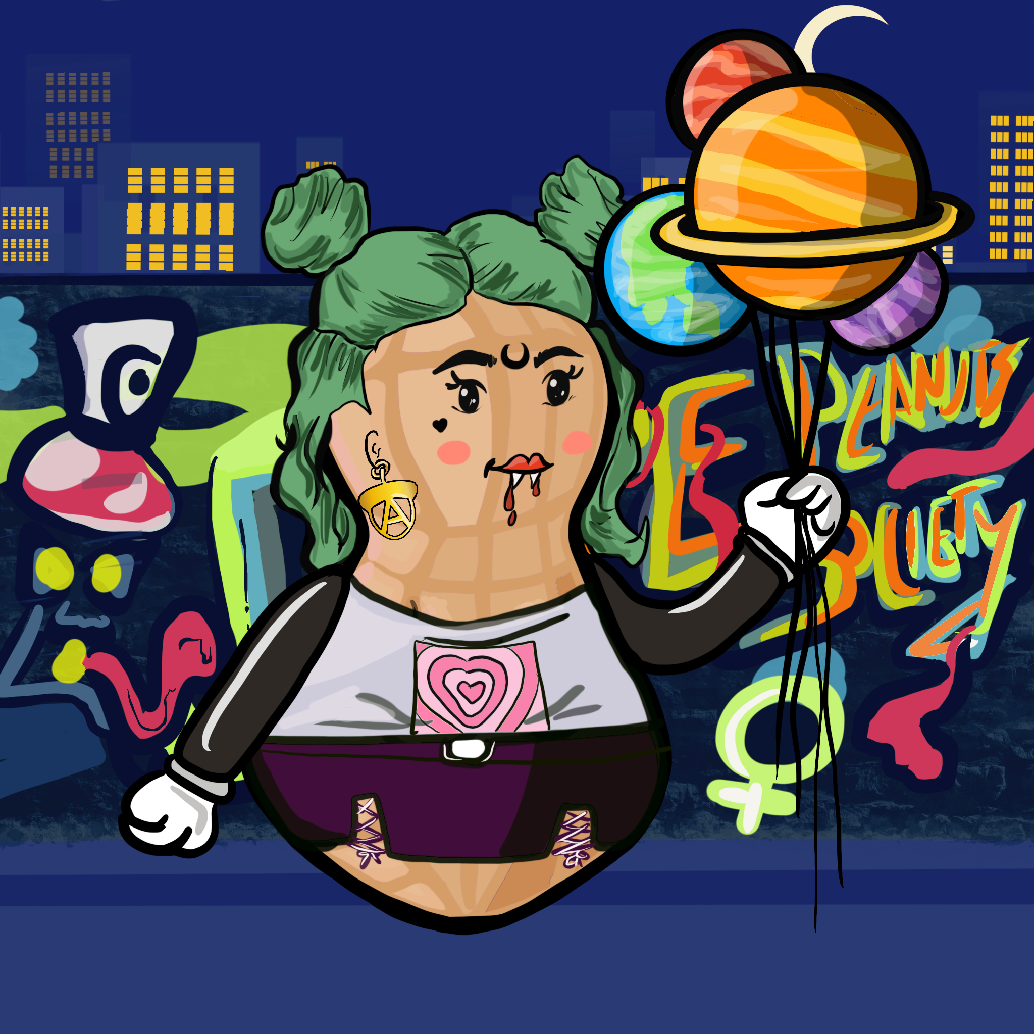 Dope Female Peanut Society #206 NFT on Algorand