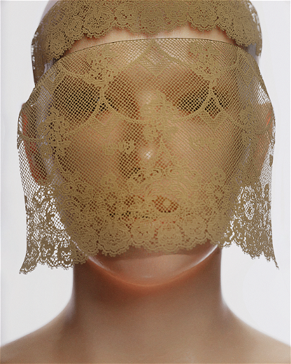 Golden Trim Lace Mask
