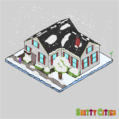SCB151 - Snowy Gray House