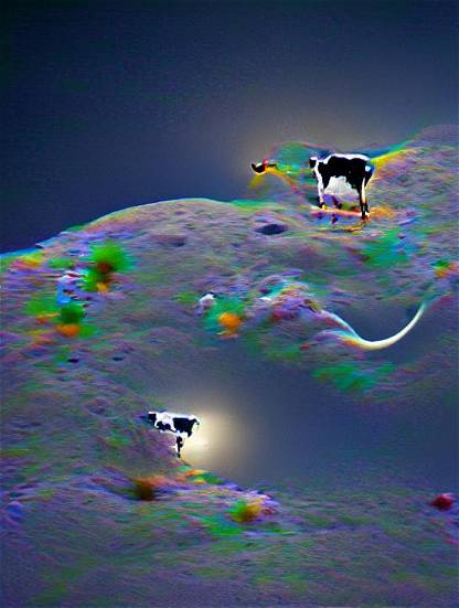 Cow Jumping Over the Moon GenArt