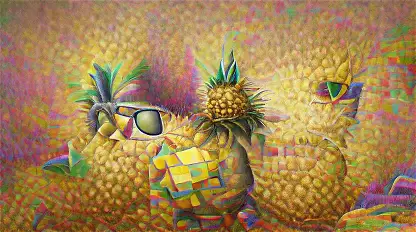 Pineapple wearing sunglasses