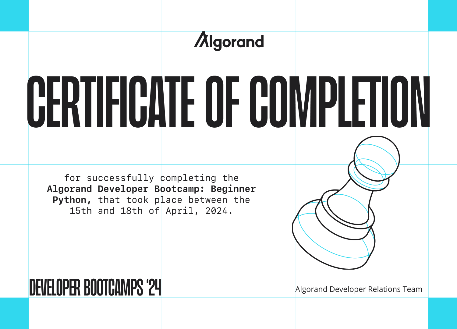 Certificate of Completion: B NFT on Algorand