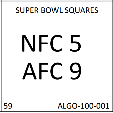 Super Bowl Square #59