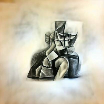 Cubical Charcoal based Art