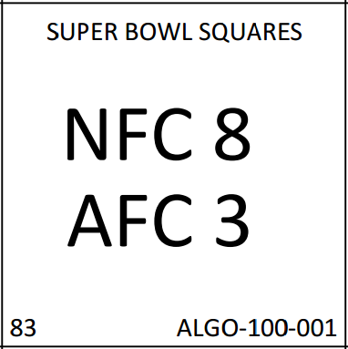 Super Bowl Square #83