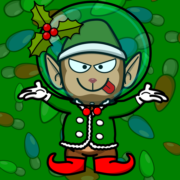 Image of Christmas Space Monkey #239