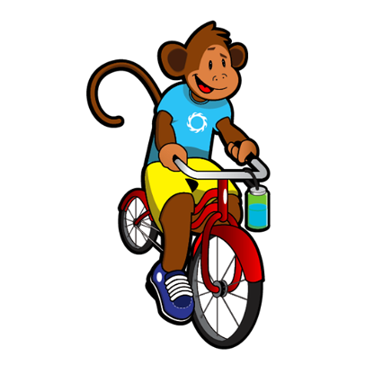 Daffi.uk Monkey on Bicycle