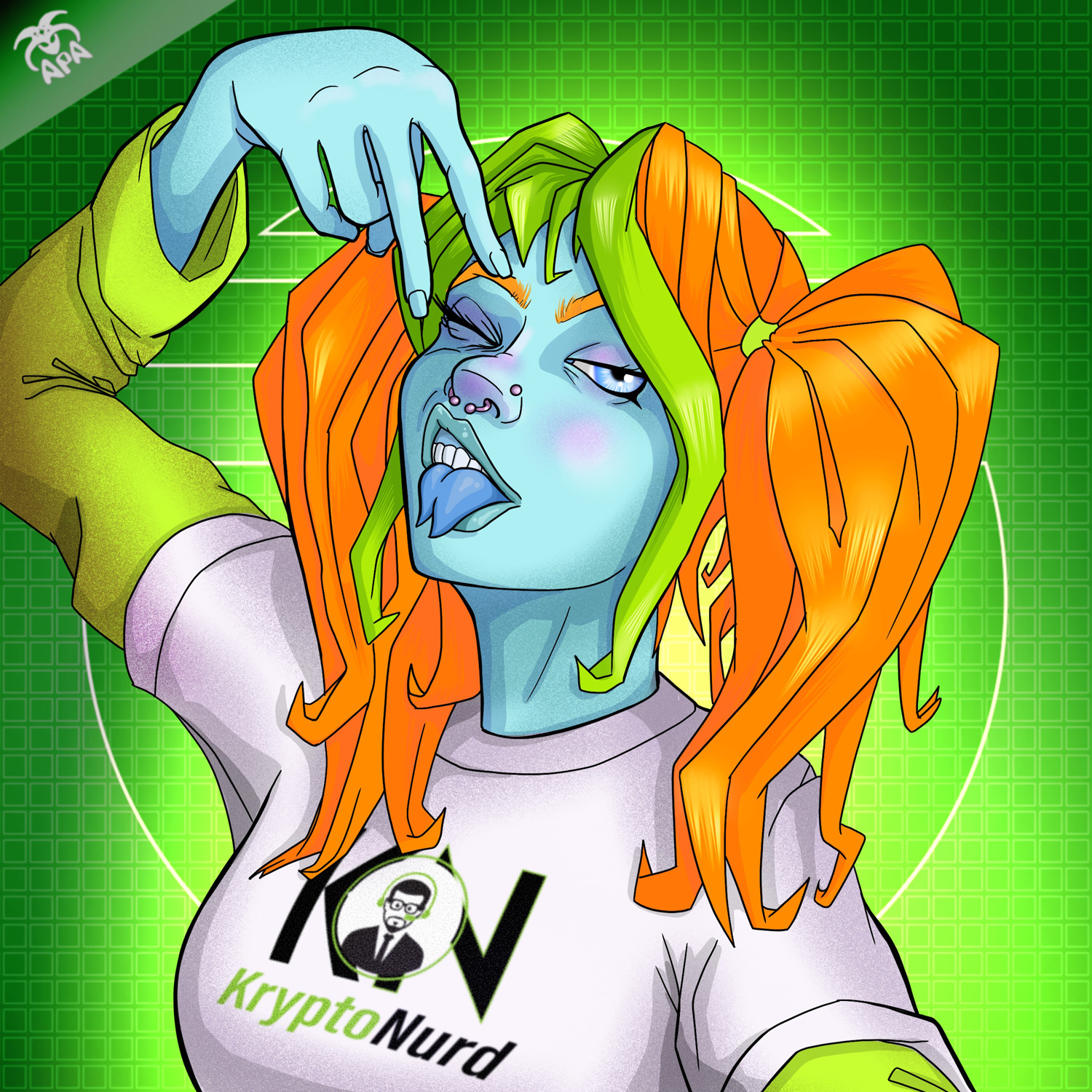 AlienSelfie#004 - KryptoNurd Var NFT on Algorand