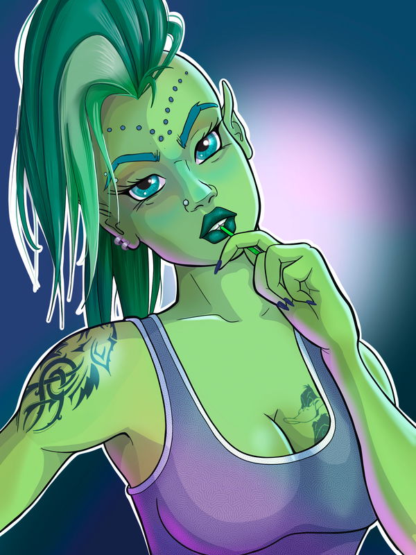 An image of AlienSelfie#01 - Greeny Variant