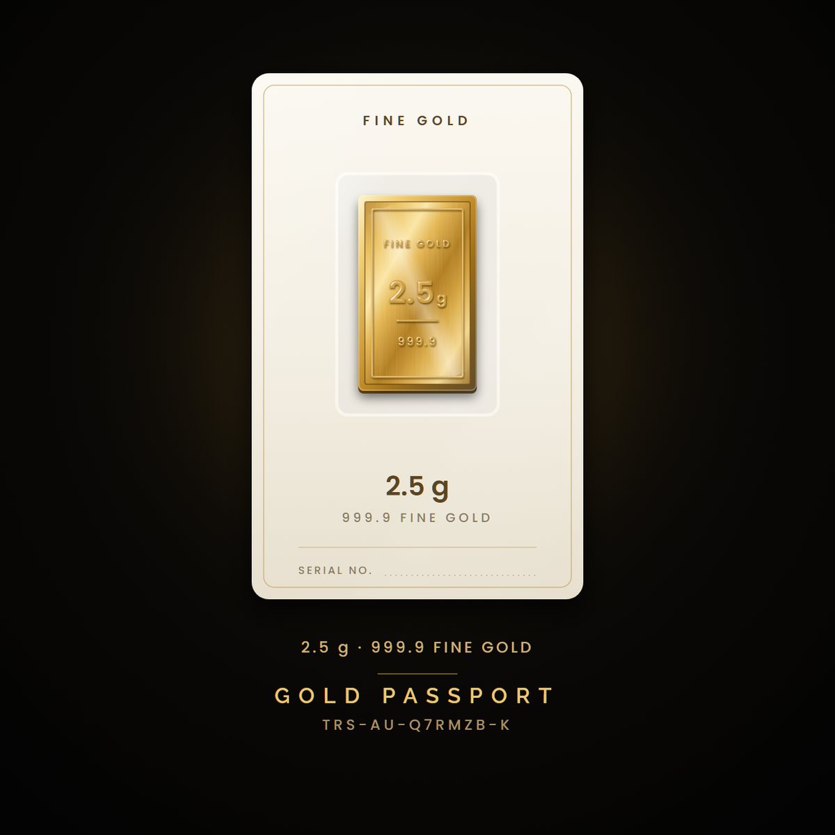 Gold Passport 2.5 g Q7RMZB NFT on Algorand
