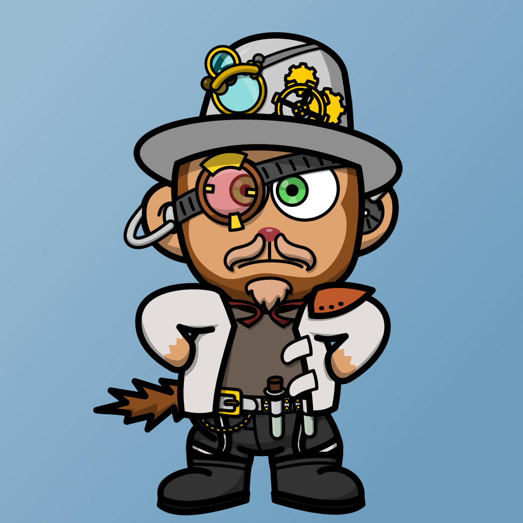 Steampunk Space Monkey #197 NFT on Algorand