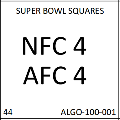Super Bowl Square #44
