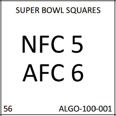 Super Bowl Square #56