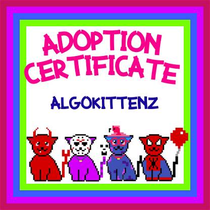 AlgoKittenz Adoption Certificate