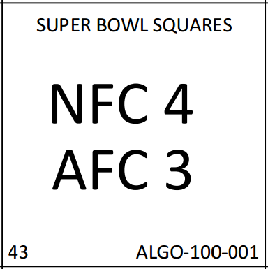 Super Bowl Square #43