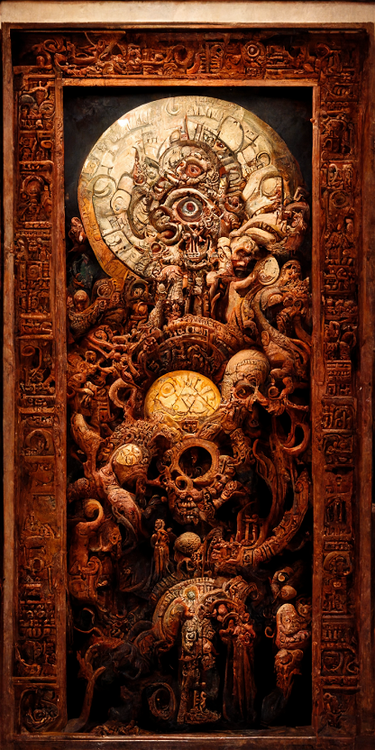 Estilo Azteca Woodcarvings #90