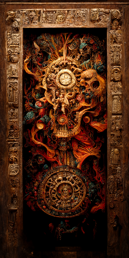 Estilo Azteca Woodcarvings #85