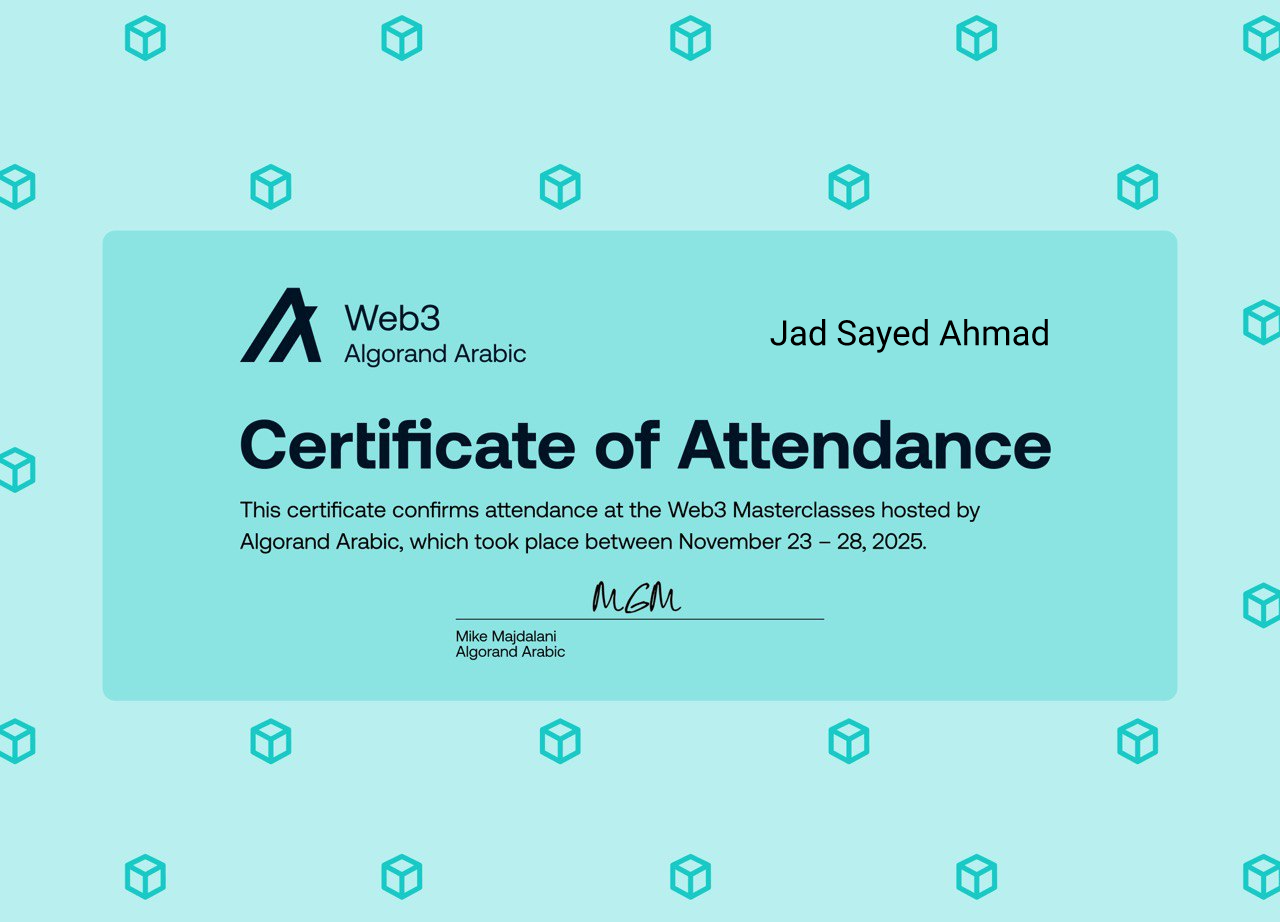 Verifiable Credential NFT on Algorand