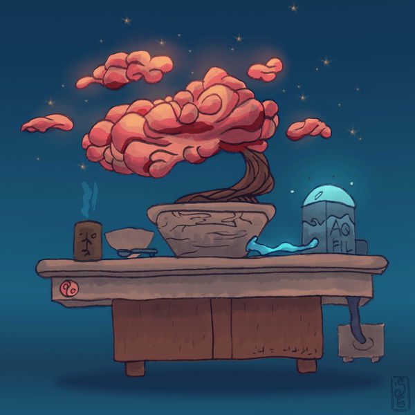 Image of AlgoFauna #3: Peach Cloud Bonsai