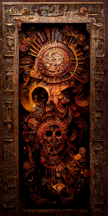 Estilo Azteca Woodcarvings #97