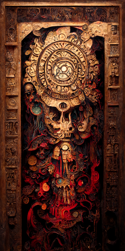 Estilo Azteca Woodcarvings #76