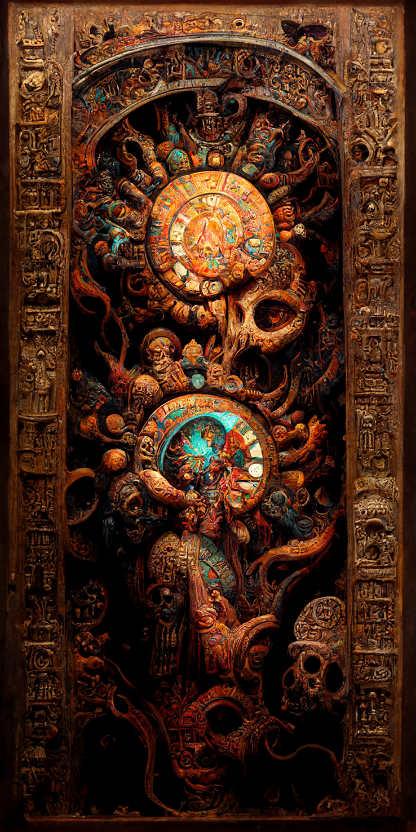 Estilo Azteca Woodcarvings #82