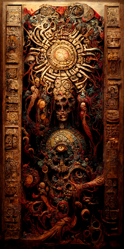 Estilo Azteca Woodcarvings #101