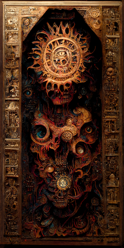 Estilo Azteca Woodcarvings #80