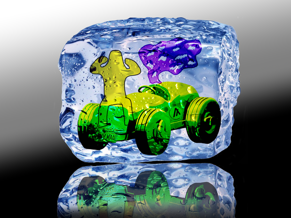 An image of Ice Cubed Broken Tinyman Car